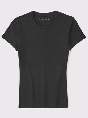 Abercrombie & Fitch Women's Black Soft & Essential Tuckable Baby Tee